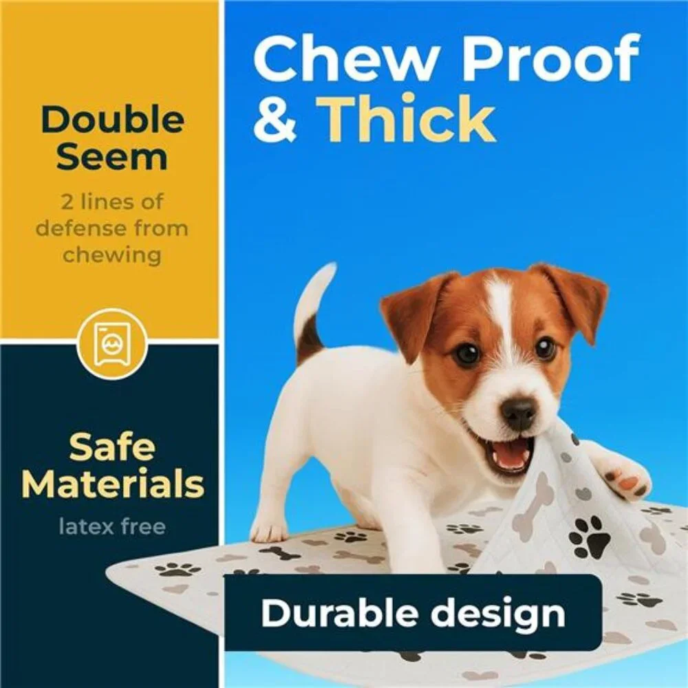 4 PACK Washable Pee Pads for Dogs - Waterproof Reusable Puppy Pads (4, 34x36)